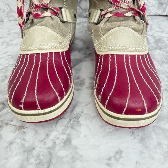 SOREL Brindle & Oyster Bray Tofino Faux Fur Winter Waterproof Boot Youth Sz 3 - Picture 8 of 15